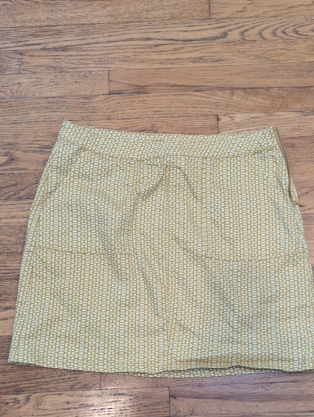 Prana Yellow Printed Mini Skirt
